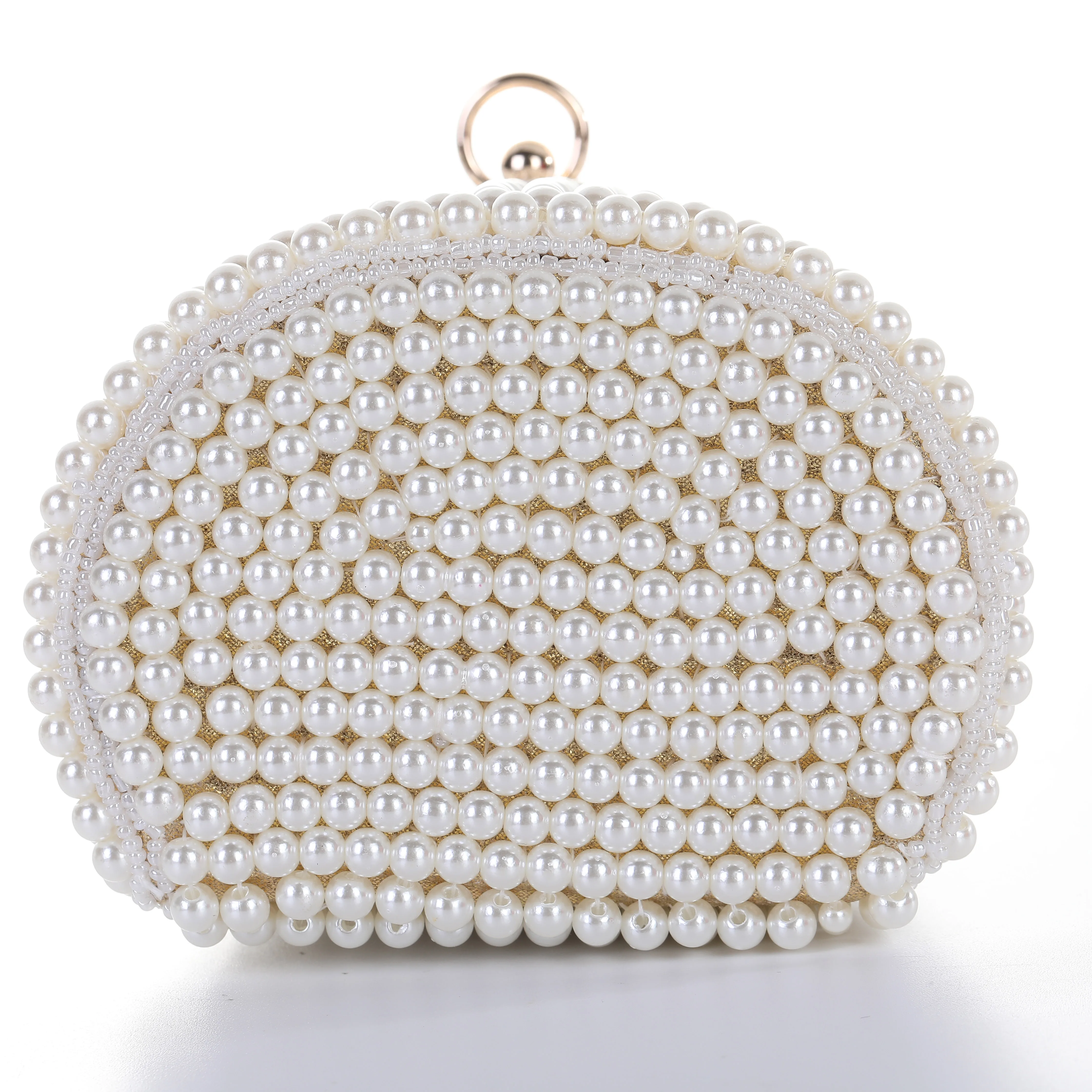 Pearl dinner bag luxury bucket handbag women chain evening clutch bag Beautiful bride beaded pearl evening dress bag for women