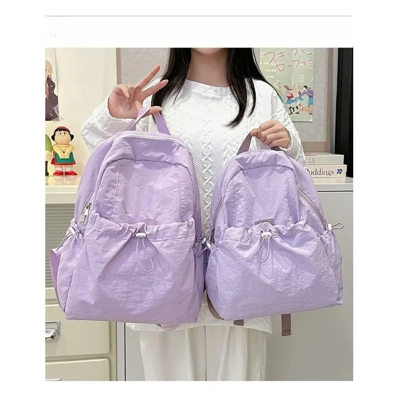 Casual Outdoor Reise Damen Rucksack Leichte Einfache Sle High School College Student Büchertasche Nylon Material Reißverschluss Clo...