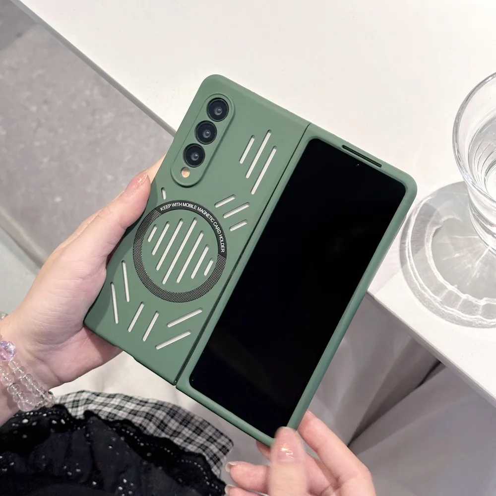 

Чехол для Samsung Galaxy Z Fold 7, жесткий рассеиватель тепла, магнитная защитная задняя крышка с беспроводной зарядкой для Z Fold 7, 6 5 4, корпус