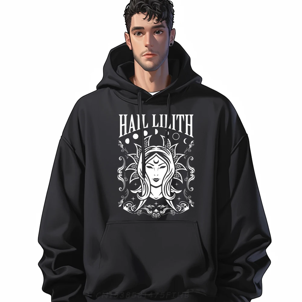 

Dark Demon Occult Hail Lilith and Full Moon Cycle Fashion Hoodies Men Youth Brand Clothing Printing