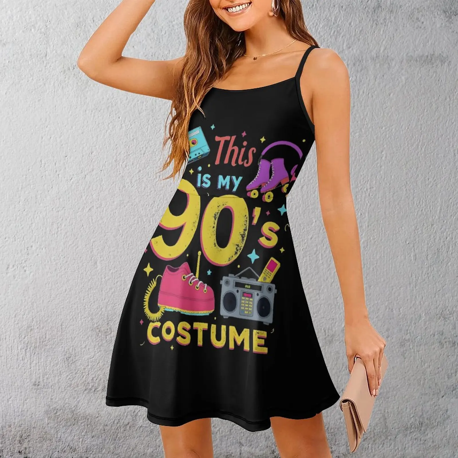 

Exotic 90s Costume Party Women's Sling Dress Humor Graphic Parties Woman's Dress Dresses Classic