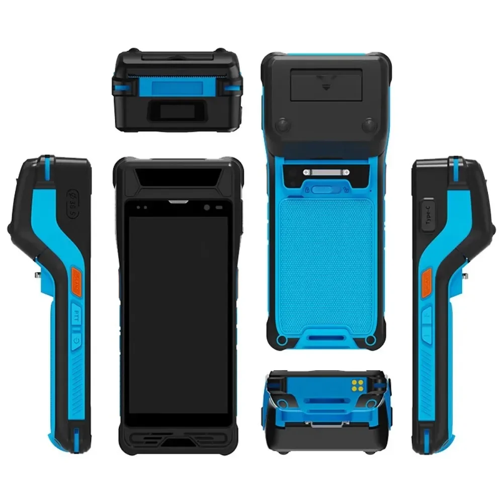 2025 Portable Thermal Sticker Printer Handheld Android 13.0 Barcode Scanner 5.5 inch POS Terminal Mobile PDA 4G LTE Bluetooth