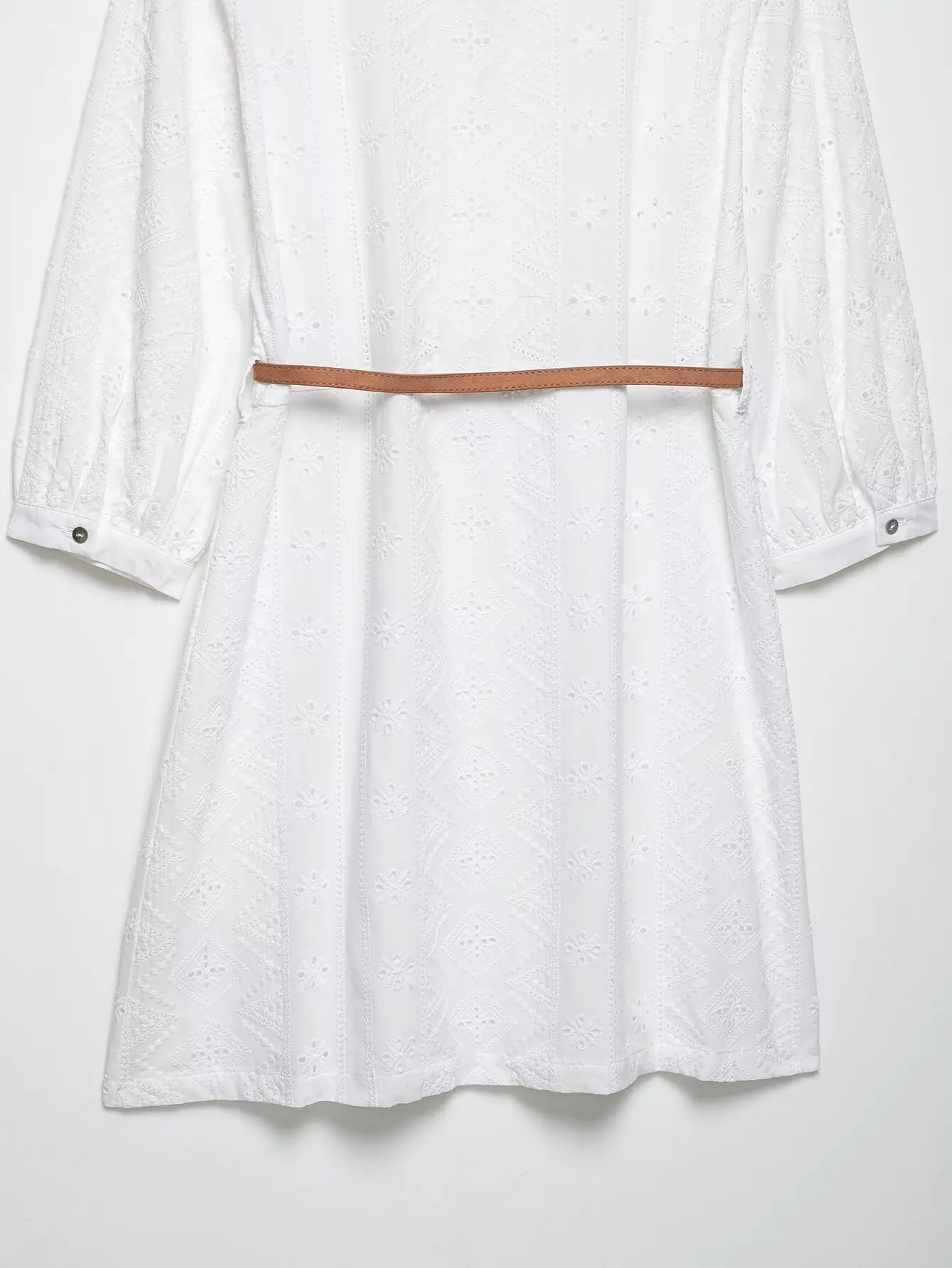 PB&ZA2025 Mini abito stile moda con ricamo cavo da donna nuovo estivo