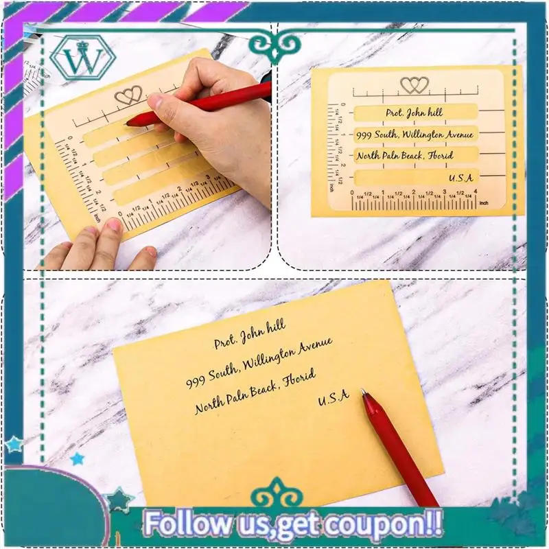 

Upgraded 4Pcs Envelope Addressing Guide Stencil Envelope Address Stencil Templates Ruler Guide Straight For Journal Invitation