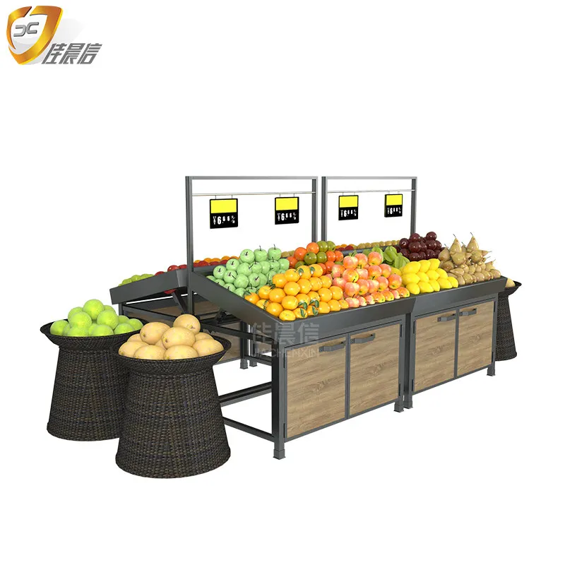 Fruit shelf Display rack Vegetable supermarket Fresh store Nakajima sells fruit Baiguoyuan