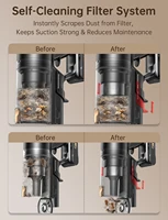 Cordless Stick Vacuum Cleaner 600W/58Kpa/up to 65 Mins Running Time 3 Suction Modes Washable HEPA Filter Digital Display 4-in-1 Handheld Vacuum Self Standing Anti-Clog Roller Brush for Hardwood Carpet Pet Hair US Household 6