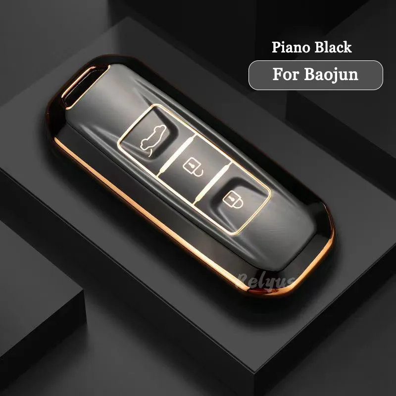 Funda de TPU suave para llave remota de coche, carcasa protectora sin llave para Baojun 730, 510, 560, 310, 630, Wuling HongGuang, accesorios para