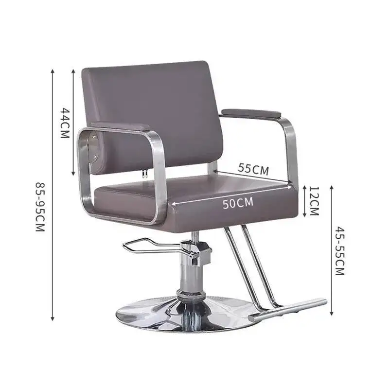 

Chair Fashion Unique Dyeing Stainless Hair Barber Advanced Sense Grey Barber Chair Beauty Salon High-end Cadeiras Home Furniture