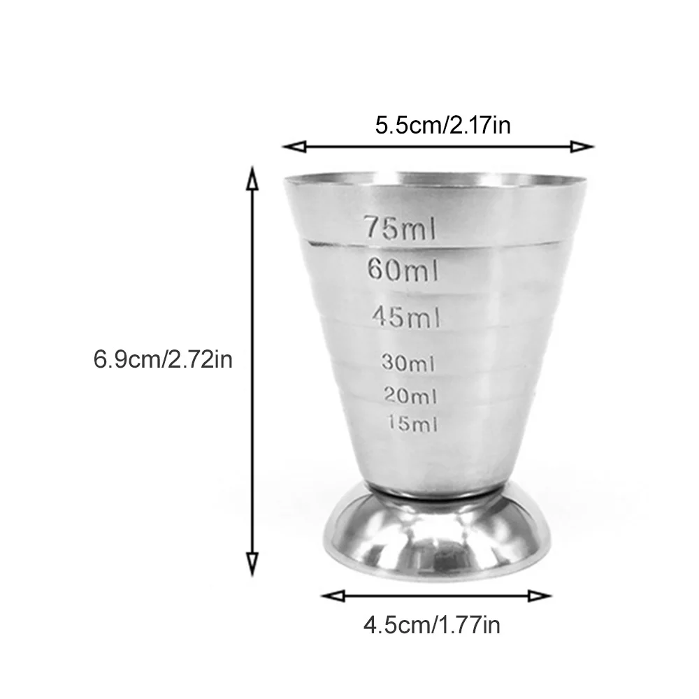 스테인레스 스틸 측정 컵 75ml, 칵테일 도구, 음료 믹서 액세서리, 알코올 측정 컵, 와인 바 용품