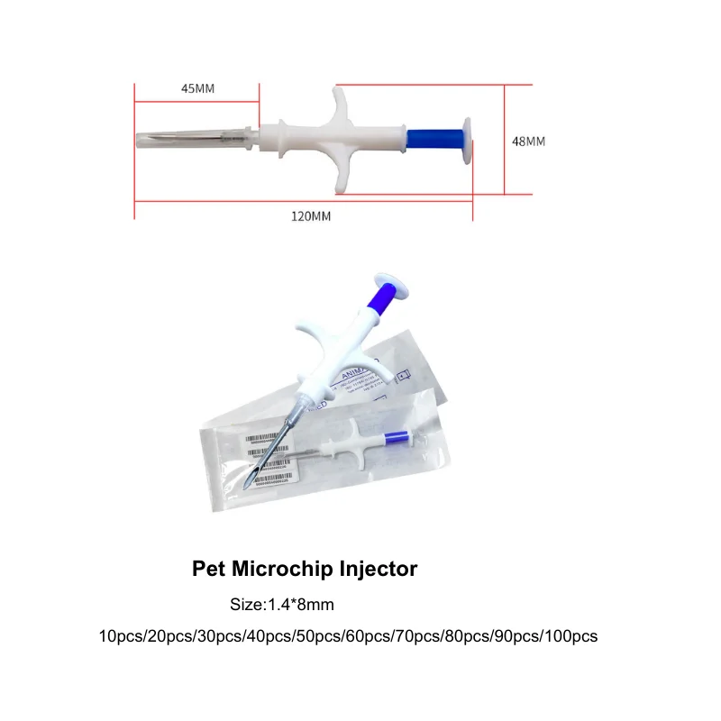 1.4*8mm Glass Transponder RFID Microchip Applicator Smart Pet Id Tag for Pet Injection