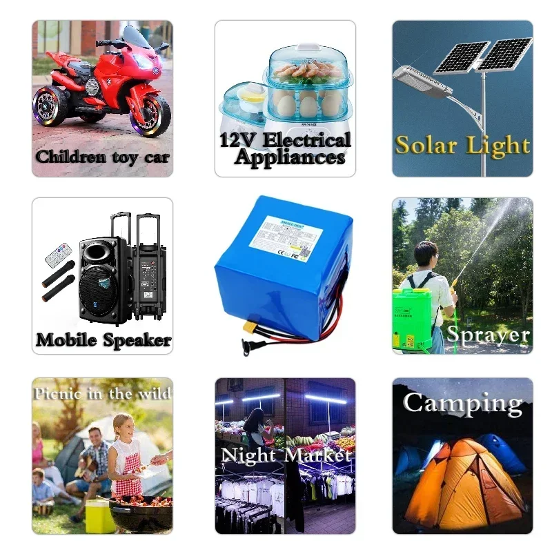 12.8V 45Ah 33140 Lifepo4 Battery Pack 4S3P built-in 30A BMS,For sprayer Electric boat Toy Cars 12V Power supply +14.6V5A Charger