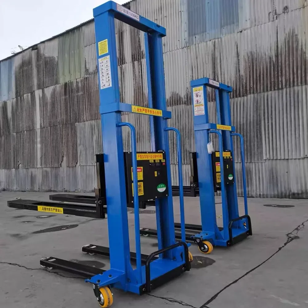 

Electric remote control forklift portable automatic lift stacker loading and unloading truck handling climbing truck