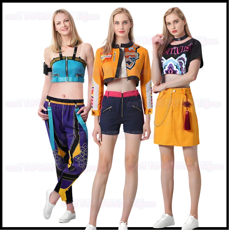 

Rumi Mira Zoey Cosplay KPop Cosplay Costume Wig HUNTR/X Uniform Women Girls Halloween Party Role Playing Outfits for Adult Child