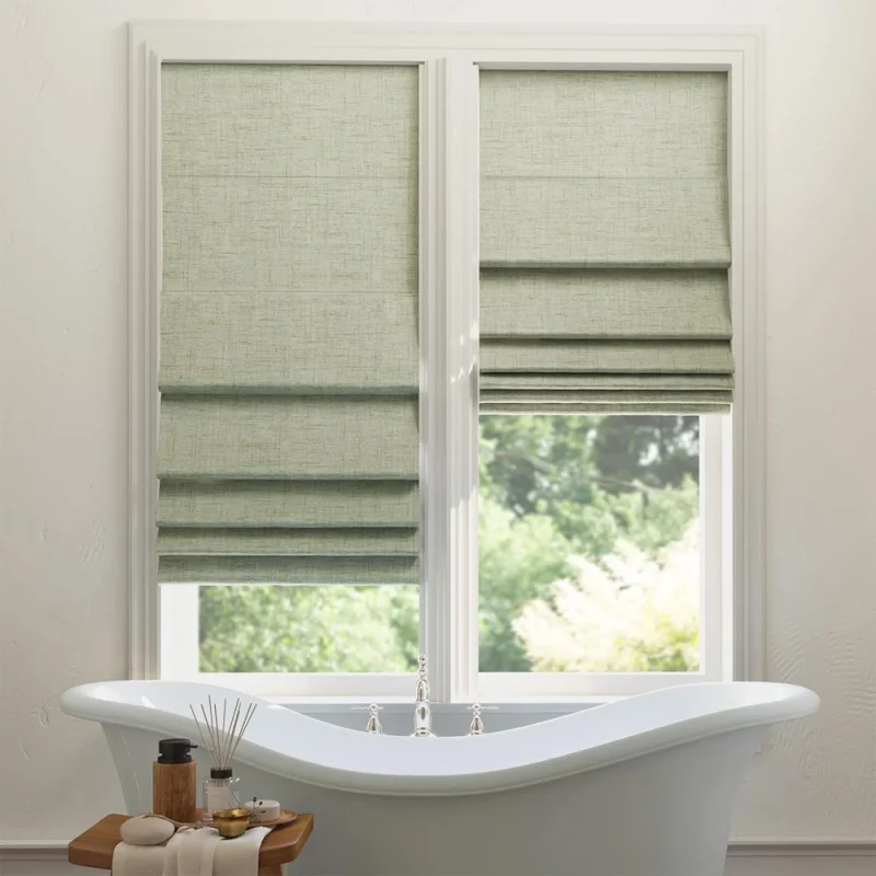 Luxurious Foldable Texture Roman Shades Thermal Blackout Multicolor Manual Cordless Roller Roman Blinds For Inside Mount Window