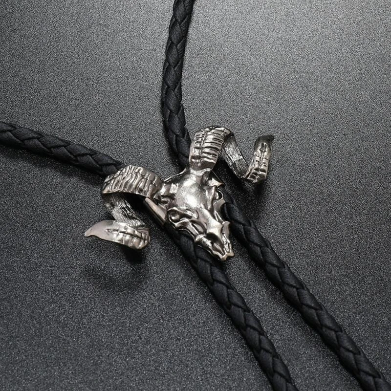 Adjustable Bolo Tie Popular Western Cowboy Teens Men Women Dance Necktie Punk Shirt Alloy Head Buckle Pendant