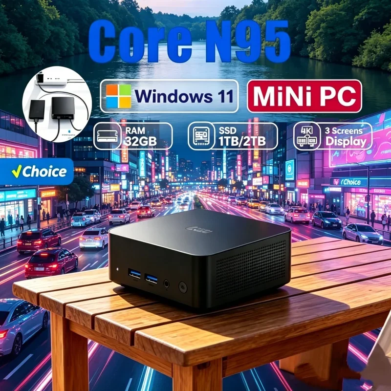 

Luculent 2026 Lilliputian MINI PC Windows 11 Pro Core N95 16GB RAM 1TB SSD WIFI 6 BT5.2 4K HD Spry Shift Gaming Home Learning