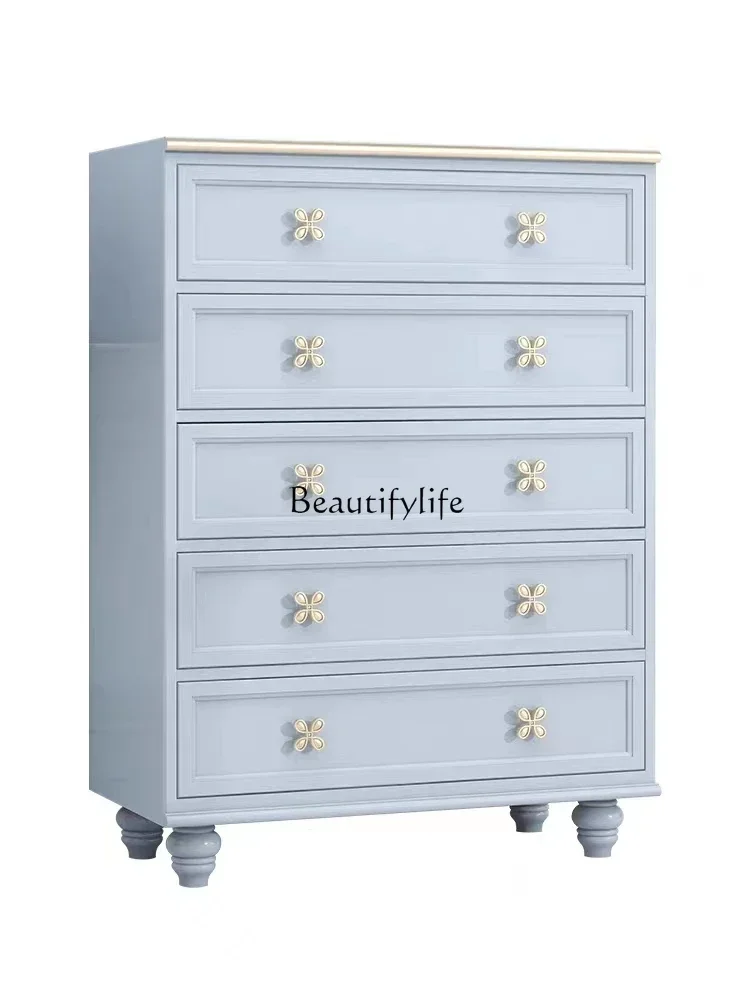 

LJY*light luxury chest of drawers modern simple cream white nine bucket European locker