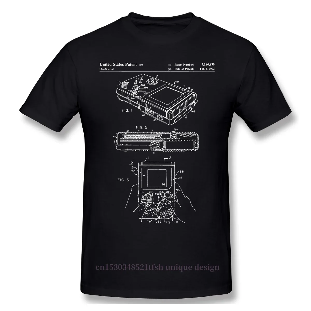 Nintendo Game Boy Patent Gameboy T-Shirt Men Top Quality Short Summer Sleeve Russian Games Online Casual Shirt Loose