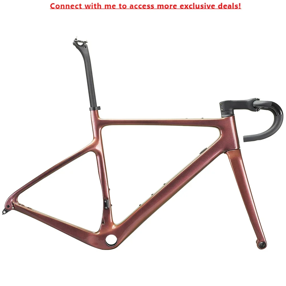 

AIRWOLF Carbon Fiber Cycling Gravel Bicycle Frames Oem UD BB79 700C Road Bicycle Frameset Flat Mount Disc Brake Cyclocross Frame