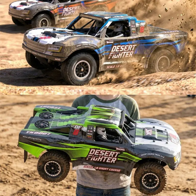 YK8081 Df8 1/8 Remote Control Electric 4WD Brushless Independent Suspension Short Truck Cross-Country Desert Truck RC Car Toy