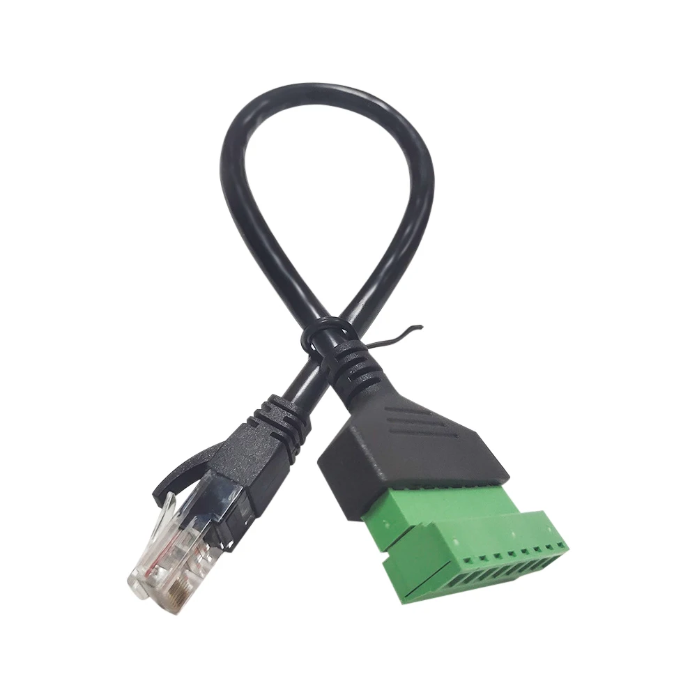 RJ45 auf Schraubklemmenblock 8-poliger Stecker Ethernet-Kristallkopf Stecker auf 8-poligen Schraubklemmen-Netzwerkadapter für CCTV DVR