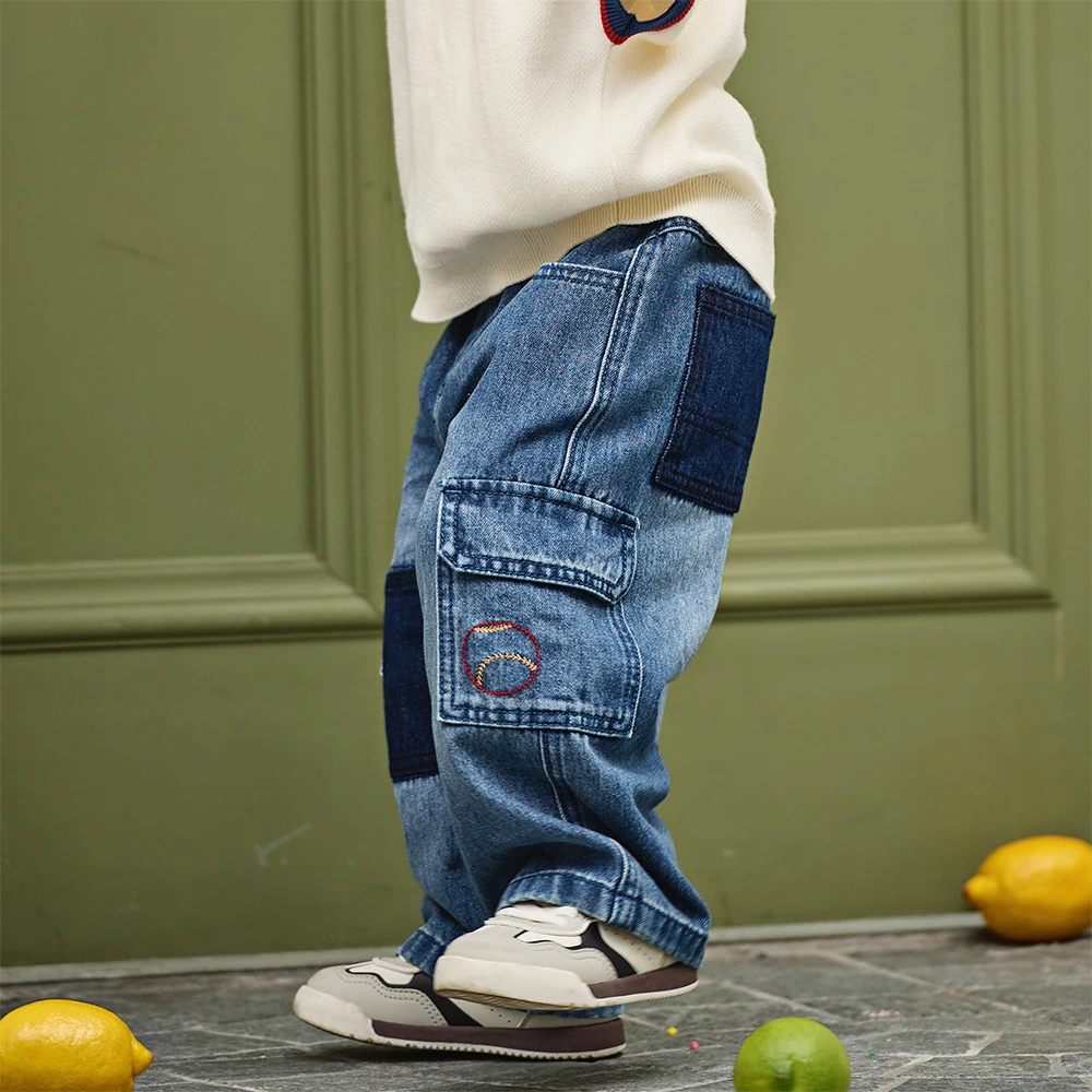 Dave Bella Children Jeans Autumn Spring Boys Clothes Kids Casual Denim Pants Baby Outdoor Cowboy Trousers Fashion Cool DB1260271
