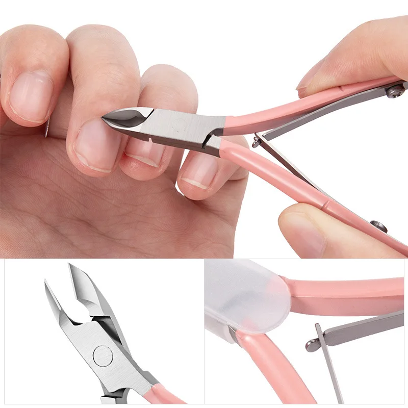 Różowe złoto/różowe cążki do skórek Clipper Cutter Scissor trymer skórek martwa skóra Remover Pedicure narzędzie do zdobienia paznokci do Manicure