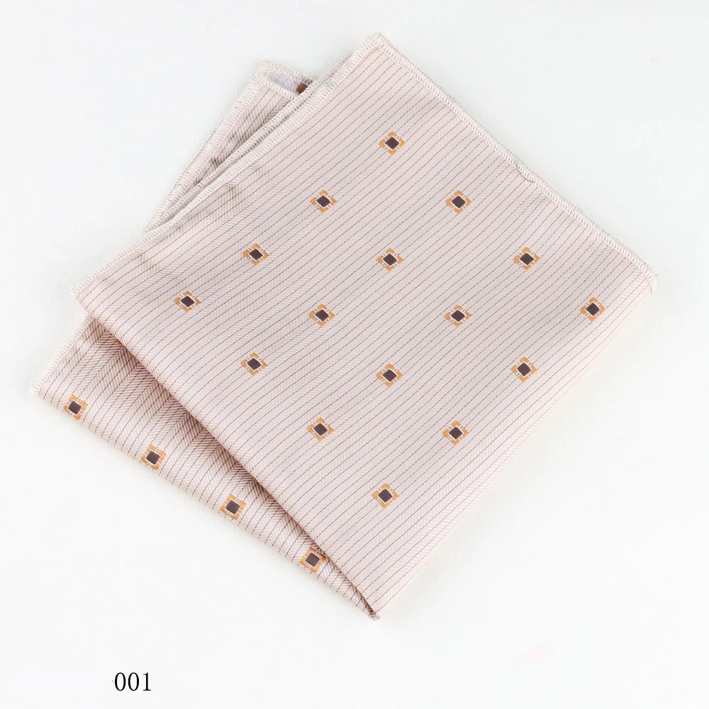 2025 новый дизайн 24 см коричневый белый цветочный мужской карманный платок из полиэстера жаккардовый полосатый носовой платок деловой формальный свадебный платок