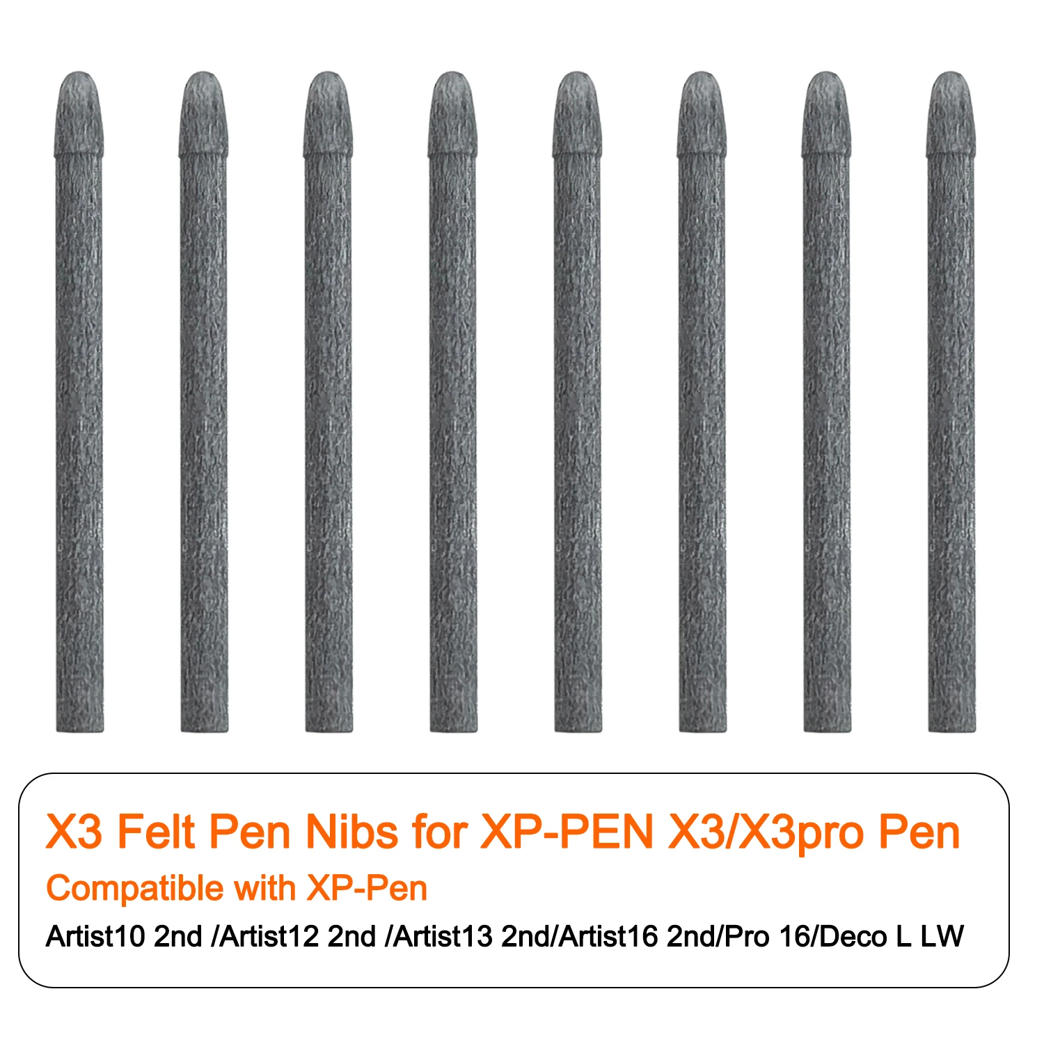 X3 / X3Pro Plus Felt Replacement Nibs 10 Pieces for XP-Pen Artist10 2nd/Artist12 2nd /Artist13 2nd/Artist16 2nd/Pro 16/Deco L LW