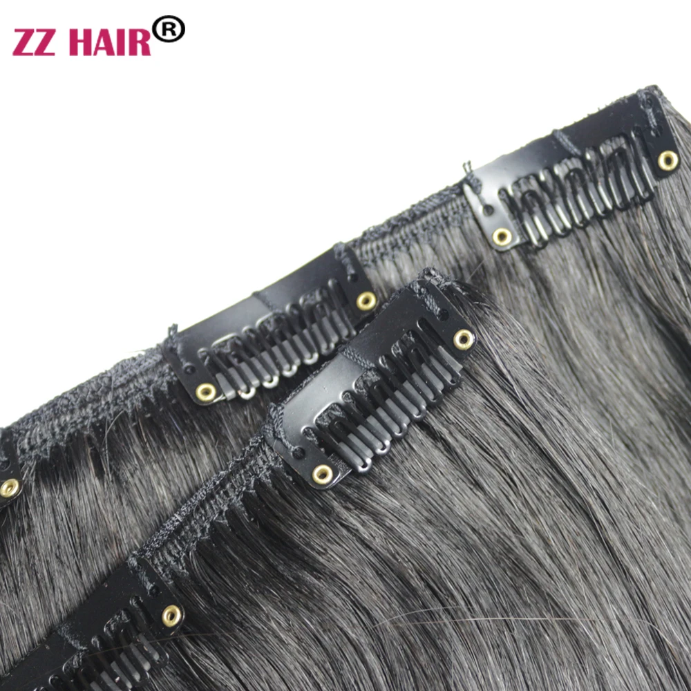 ZZHAIR 100% البرازيلي شعر ريمي الإنسان ملحقات 16 "-24" مقاطع في 4 قطعة مجموعة 80 جرام-100 جرام أربع قطع 1x20 سنتيمتر 1x15 سنتيمتر 2x10 سنتيمتر الطبيعية #2