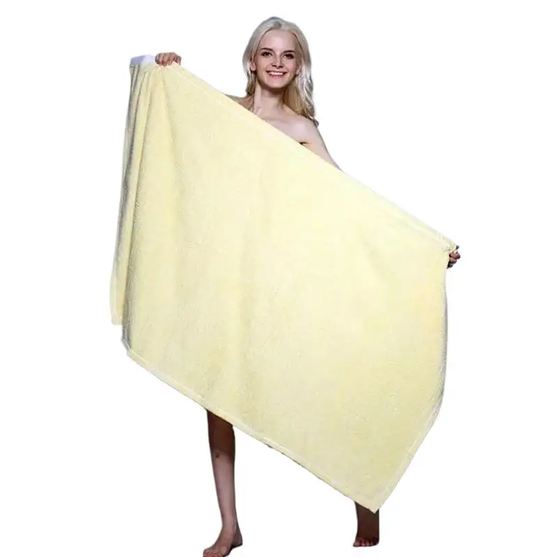 Simple Hotel bath towel pure cotton bathrobes women washcloth homewear robes for ladies Bath cap dressing gown