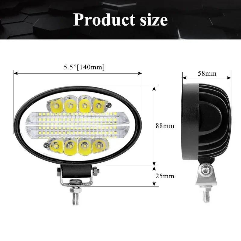 12V24V 5.5Inch Work Lamp Auto LED Light Tractor Oval Off road Vehicle Retrofitting Spotlight IH Combines Sprayer Harvester Parts