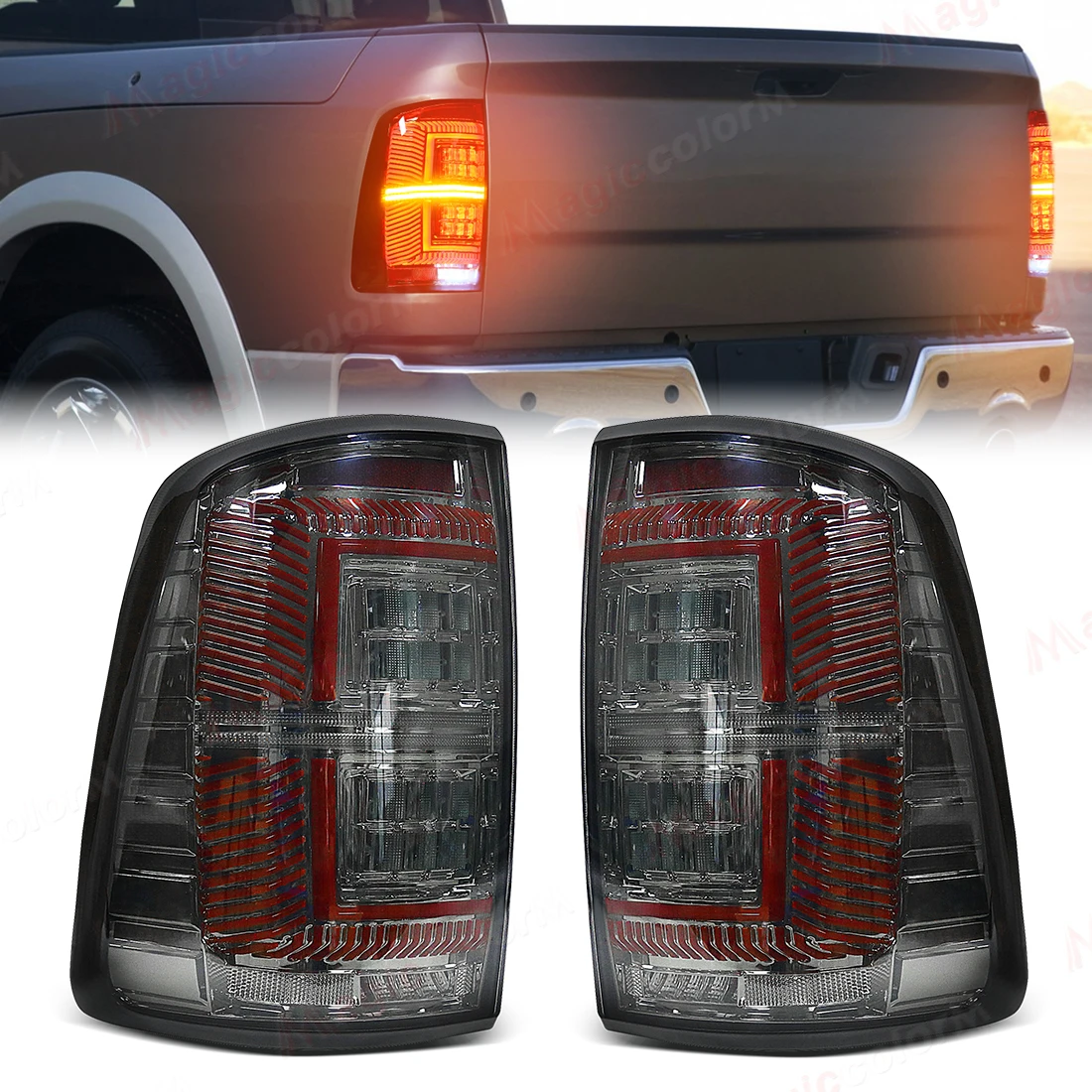 Car LED Tail Light Assembly For Dodge Ram 1500 2009-2018 Start-up Animation Driving Turn Signal Brake Reverse Lights Reflector