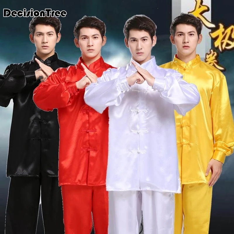 2025 men tai chi wushu shaolin clothing kung fu uniform wing chun uniform embroidered dragon demo outfit men martial arts suit