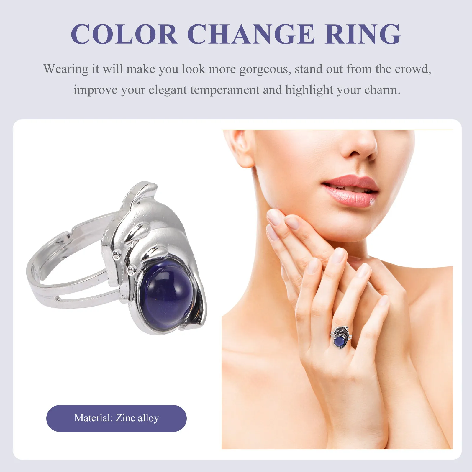 Open For Party Accessory For Men Color Change Mood Adjustable One Size Dolphin Animal Women Cool