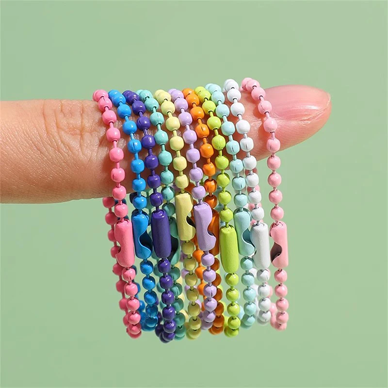 100pcs Ball Bead Chains Fits Key Chain/Dolls/Label Hand Tag Connector For DIY Bracelet Jewelry Making Accessorise 10cm