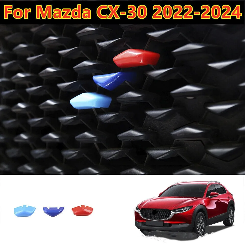 

3 цвета, передняя сетчатая решетка радиатора с блестками, обшивка для Mazda CX-30 2022-2024