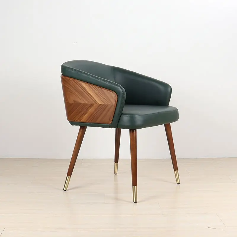 

Affordable Nordic Modern style wholesale leather living room chair with metal legs for dining and living rooms