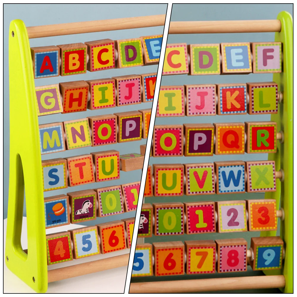 

Alphabet Wooden Durable Cognition Rack Safe Bright Colors Educational Kids Math Number Kids Toy