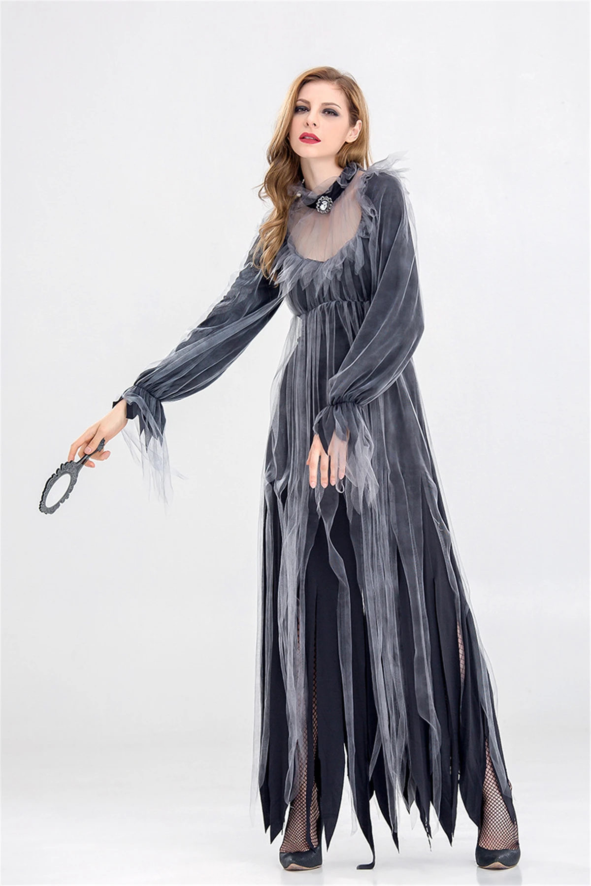 Adult Women Halloween Vampire Ghost Witch Costume Horror Demon Zombie Dress Gown Robe Uniform for Ladies Party Cosplay Outfit