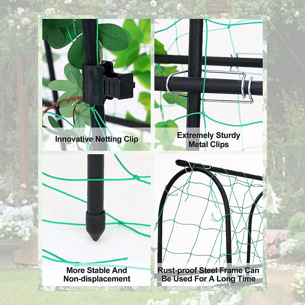

Садовая решетка для огурцов, большая металлическая решетка, съемная арка, поддержка вьющихся растений, уличная U-образная рама для овощного горошка