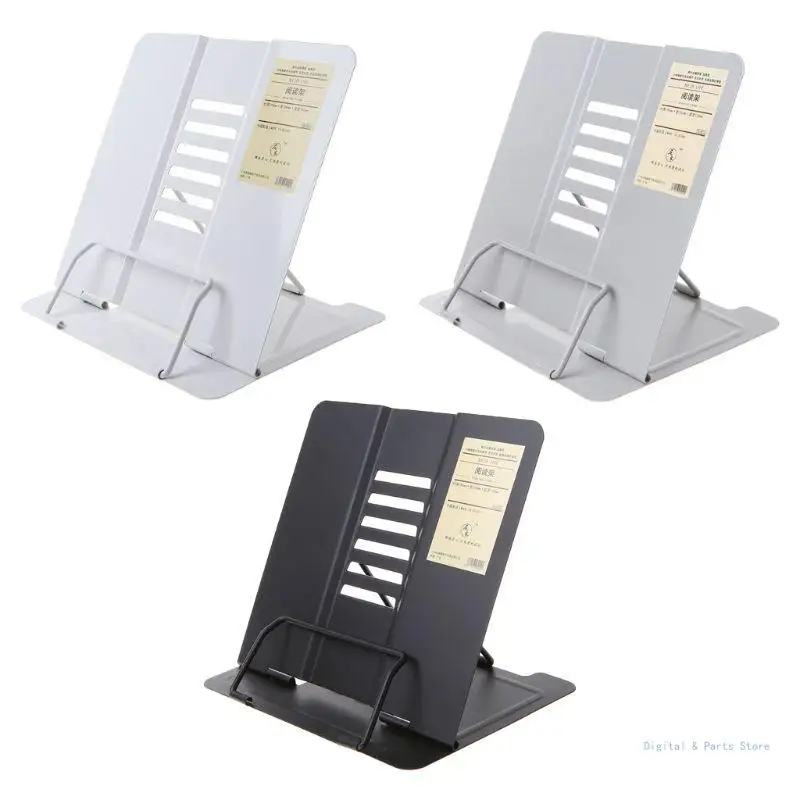

M17F Portable Metal Adjustable Reading Book Holder Support Document Shelf Bookstand