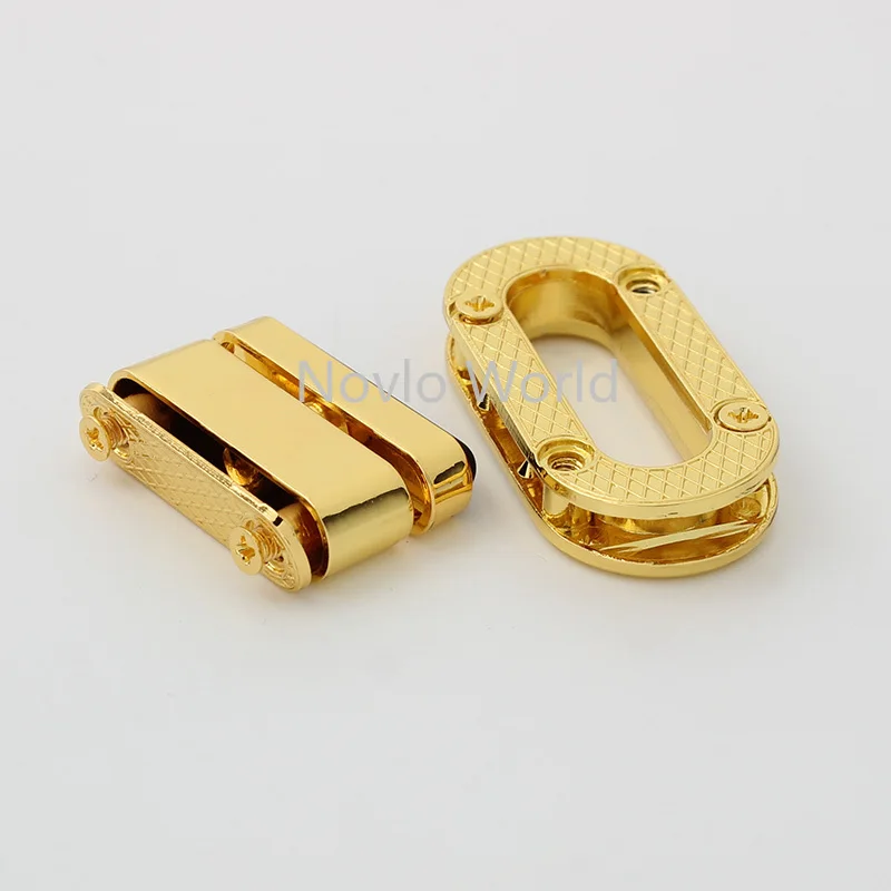 10-50sets 41*20mm K gold color oval shape fashion style twist lock for lady handbag decorative purse hardware lock