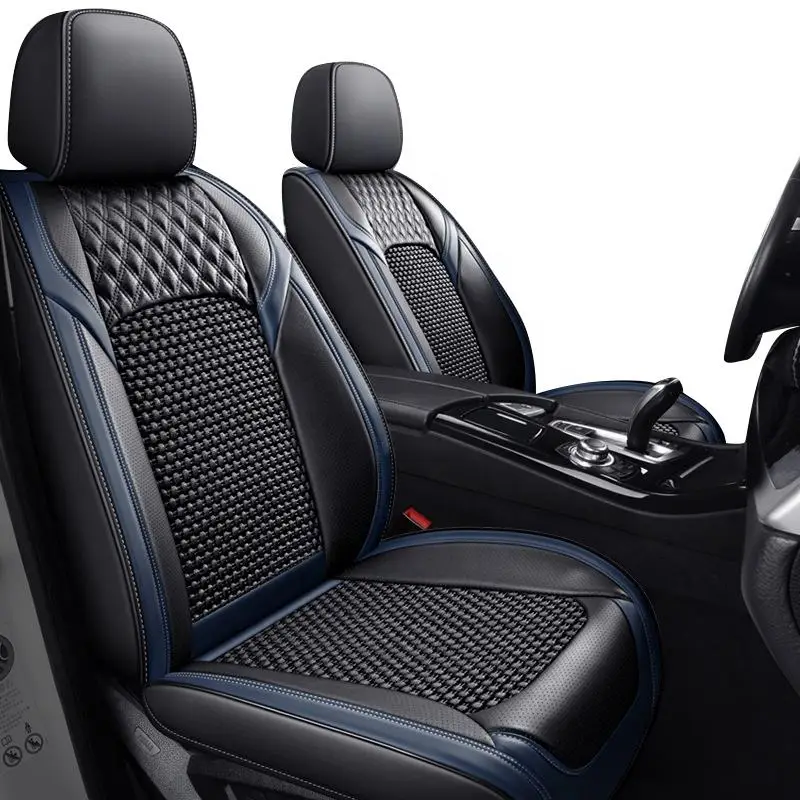 

Wellfit High-End 9D Waterproof Nappa Leather Car Seat Cover Cushion Sports-Style Interior Accessory Universal Fit Full Set