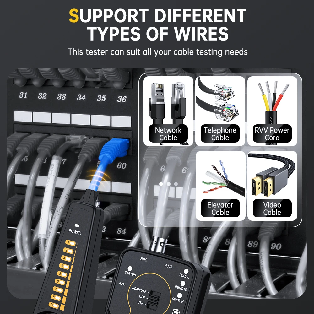 Wsdcam Netzwerk kabel Tracer rj11 rj45 Kabel tester für Telefon, Ethernet Hort Circuit Test Wire Tracker mit LED-Licht