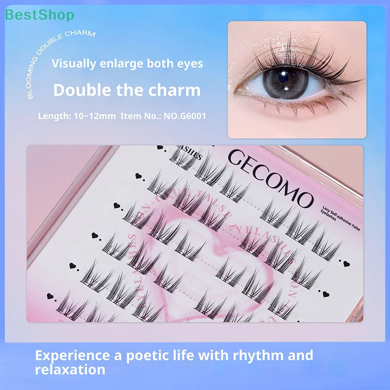 DIY ذاتية اللصق خالية من الغراء الرموش الصناعية مجنح رقيق الطبيعية سميكة مانغا عيون قابلة لإعادة الاستخدام الموسعة عيون جلدة سهلة التطبيق