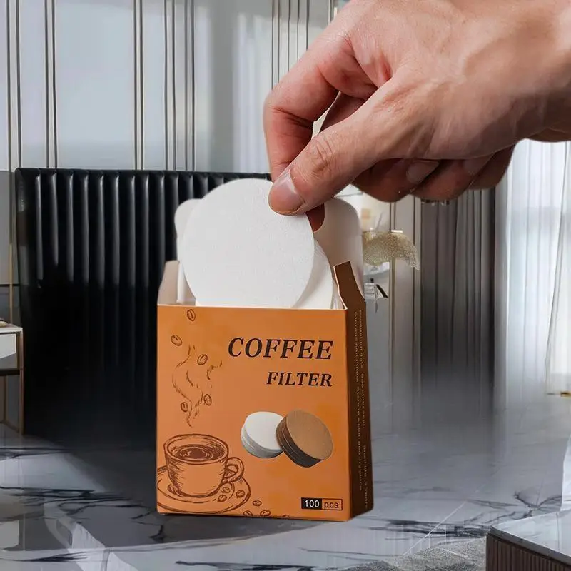100-Pack Disposable Coffee Filter Papers, 51mm 53mm 58mm for Delonghi Breville Machines, Espresso Portafilter Puck Screen