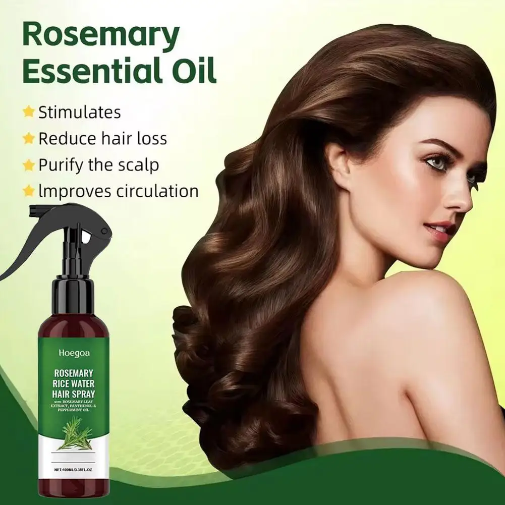 Rosemary Rice Water Hair Growth Spray with Peppermint Biotin Advanced Scalp Treatment for Thinning Hair Regrowth for Men & Women