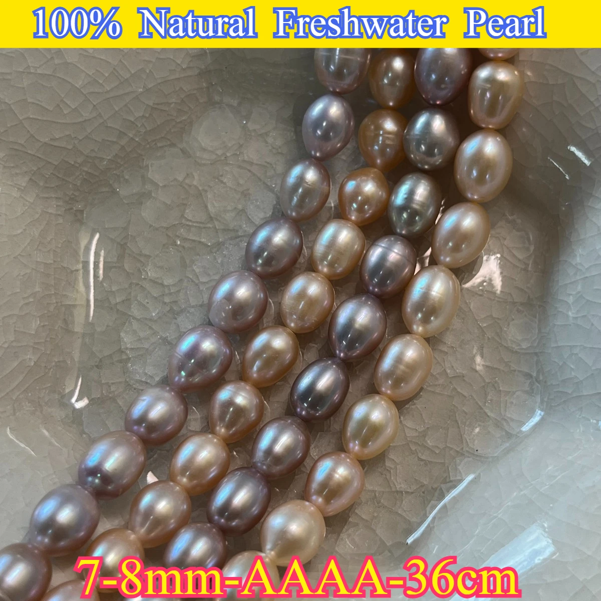 

7-8mm AAAA Natural Freshwater Pearl Loose Bead Radiant Purple Orange Rice Women Jewelry Make DIY Necklace Bracelet Accessories