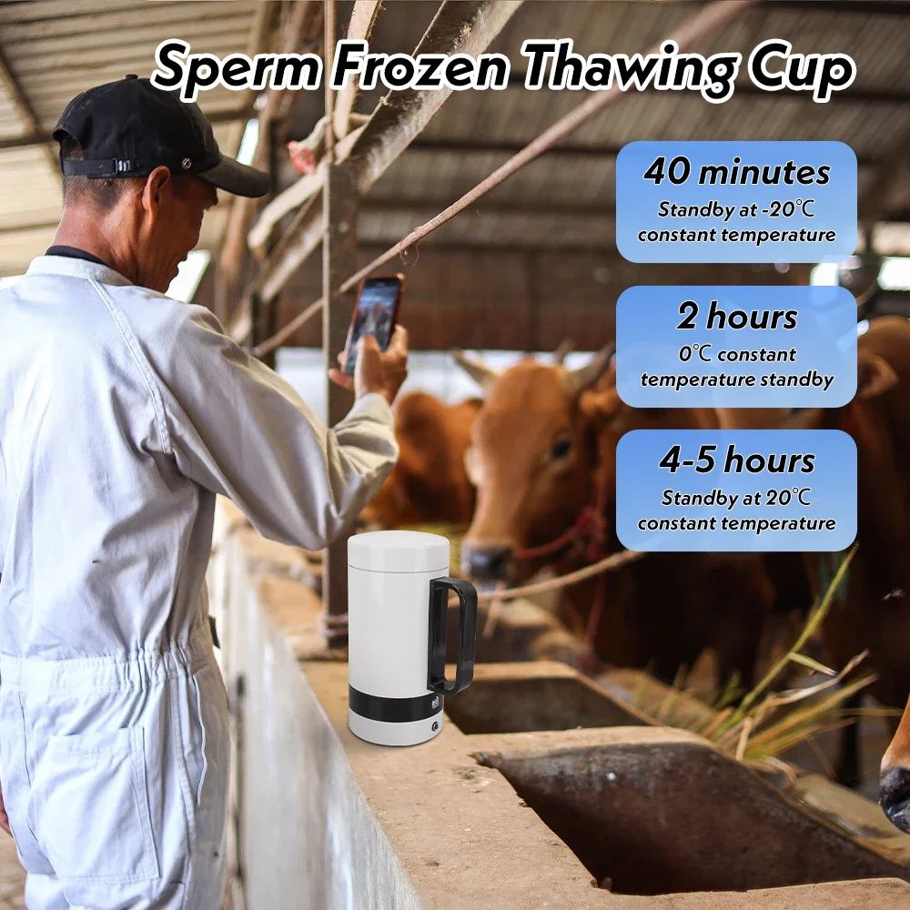 600ML Cattle Frozen Sperm Thawing Cup Boar Artificial Insemination Sperm Collection Thermos Cup Veterinary Sperm Cups